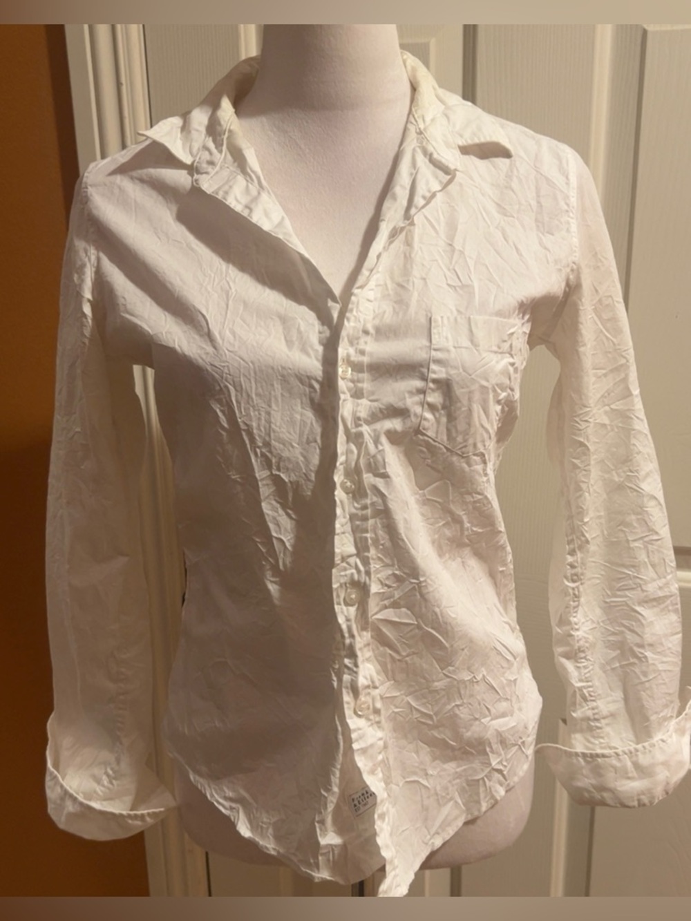 Frank & Eileen | Barry Crinkled White Button-Down Shirt Top Women’s